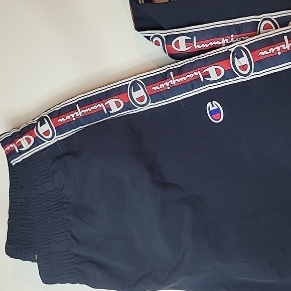 CHAMPION Retro Side Stripe Logo Trackpants Joggers Training Pants Y2k - Picture 2 of 5